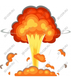  Bright explosive mushroom cloud