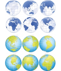 Чудеса света: набор клипартов «Глобус»