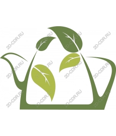  Green watering can with leaves