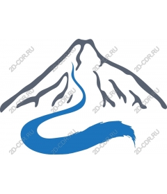 The majestic mountain and flowing river