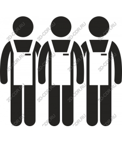  Three figures in working aprons