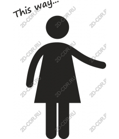  Directional sign for women