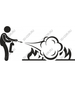 The action of the fire - extinguisher