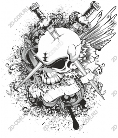  Acute skull and swords