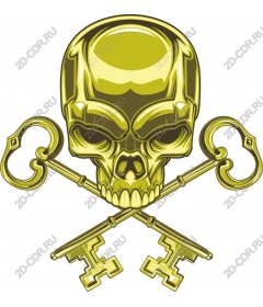 Golden skull with the crossed keys