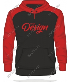  Custom red and black hoodie