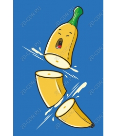  Playful slice of banana