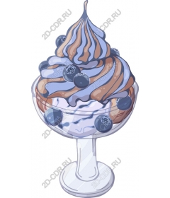  Delicious soft ice cream with blueberries