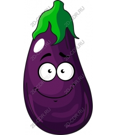  Smiling cartoon eggplant