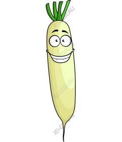  Smiling cartoon radish