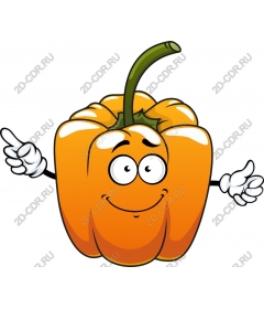 Happy orange bell pepper