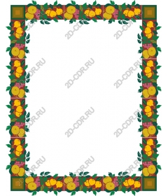 Frame border with fruit and leaves