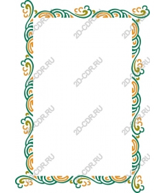  Elegant spiral frame green and orange flowers
