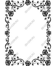  Elegant floral frame with black rose