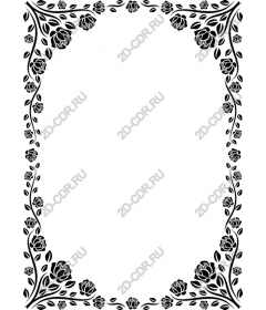 Floral frame "Black rose"
