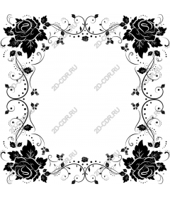 Floral frame "Black rose"