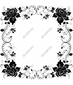 Floral frame "Black rose"