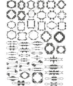 Набор цветочных рамок и бордюров