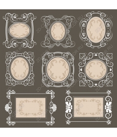  Collection of vintage ornamental frames