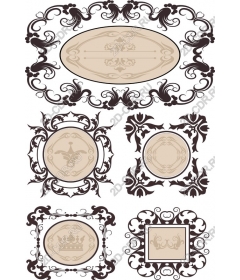 Set of delicate frames with ornament