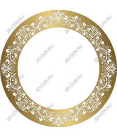 Golden decorative round frame