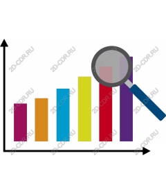  Цветная столбчатая диаграмма с лупой