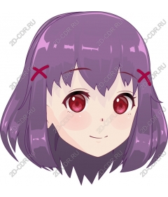 Anime girl with purple hair