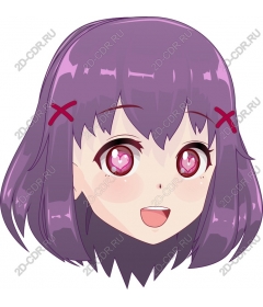  Cute girl with purple hair