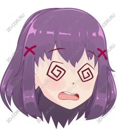Quirky character with spiral eyes
