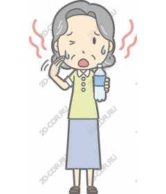  Awareness of the hydration - old woman