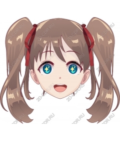  Joyful character with plaits
