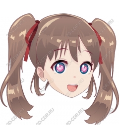  Joyful anime character with eyes in the shape of hearts