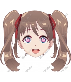 Anime Girl with Eyes-Hearts