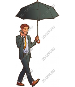 Businessman with umbrella