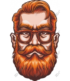  Hipster with an orange beard and glasses