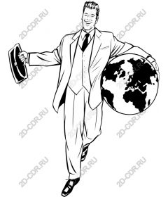  Elegant businessman with globe