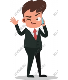 Playful businessman waving