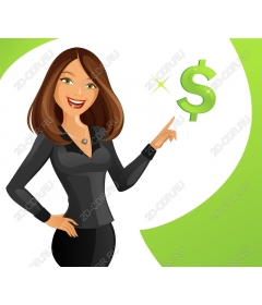  Confident woman with dollar sign