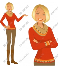  Chic: confident woman in red sweater