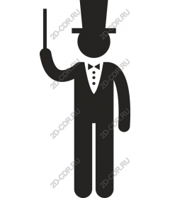  Character in dandyish cylinder