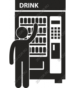 Interacting with a vending machine selling drinks