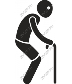  An elderly man with a cane