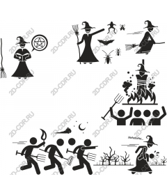  Collection "Fancy witch and citizens"