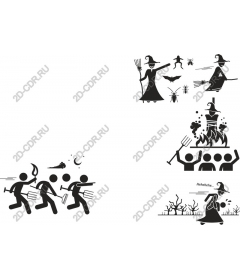  A whimsical set of witch Halloween