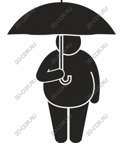  A whimsical character with an umbrella