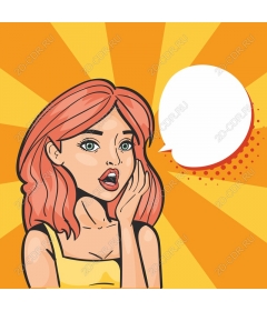  Surprised woman with speech bubble