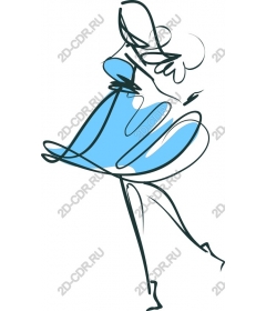  Elegant woman in blue dress