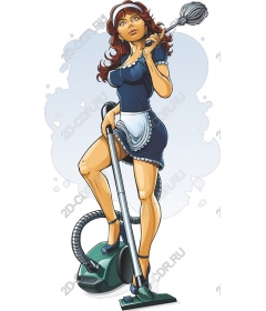  Charming housekeeper in action