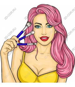 Glamorous beauty brushes makeup