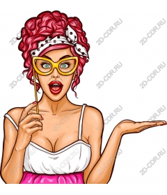  Bright retro woman